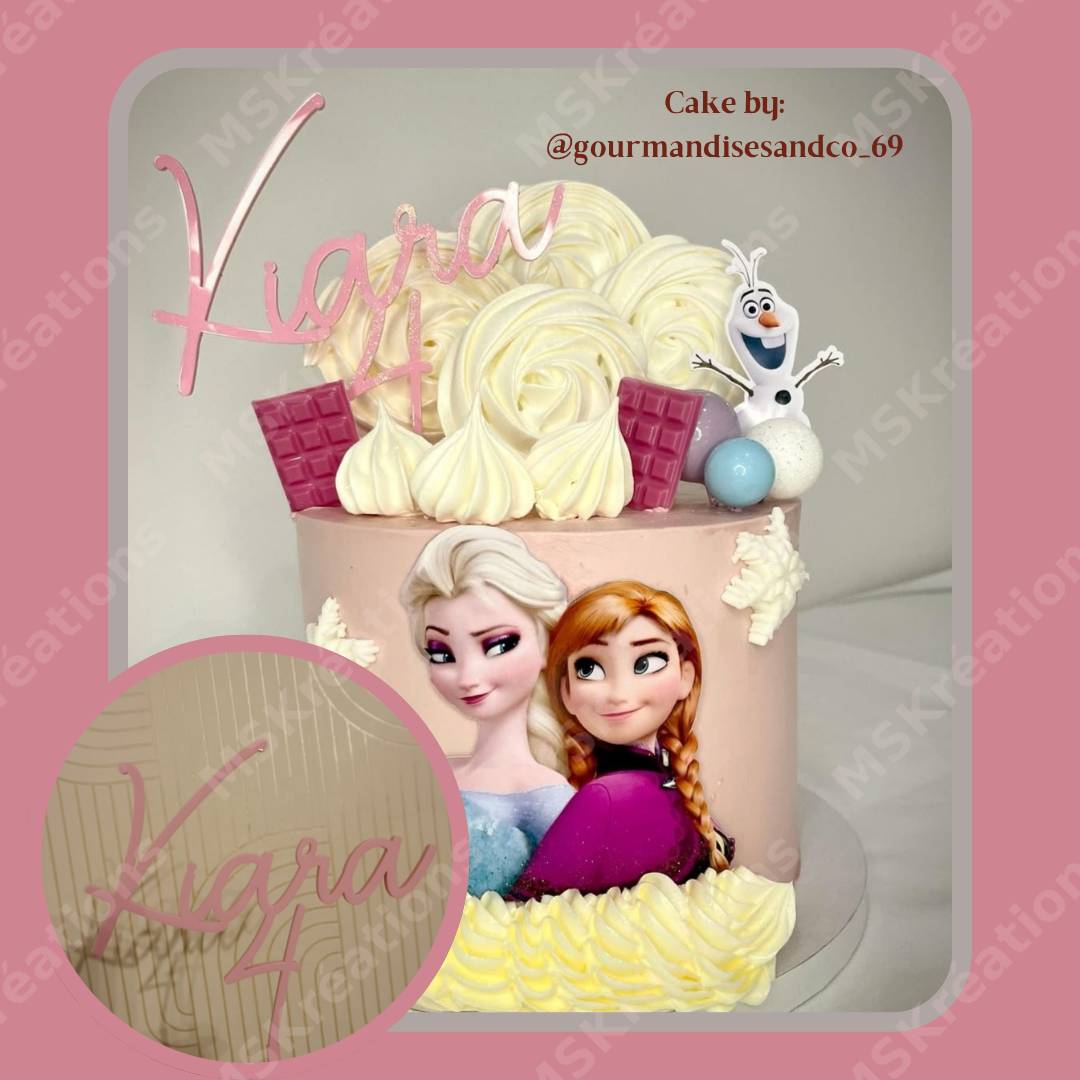 CakeTopper Prénom Age 2 lignes