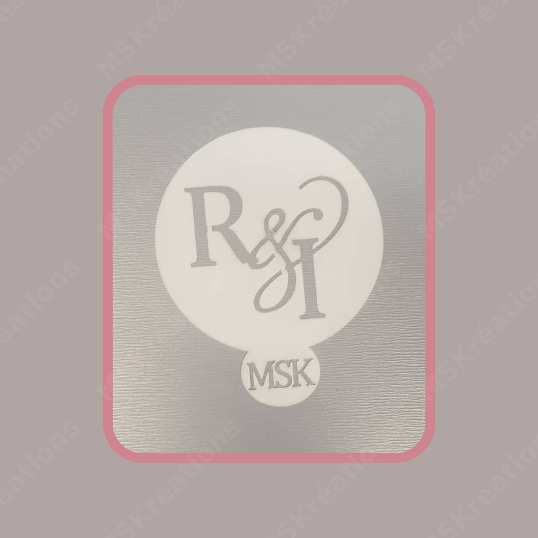 Pochoir Initiales Mariage Macaron