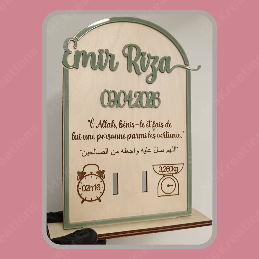 PORTE-BRACELET DE NAISSANCE PERSONNALISÉ